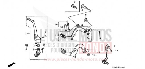PEDAL/KICK STARTER ARM CR125RL de 1990